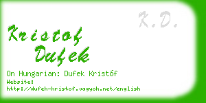 kristof dufek business card