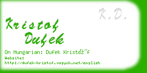 kristof dufek business card